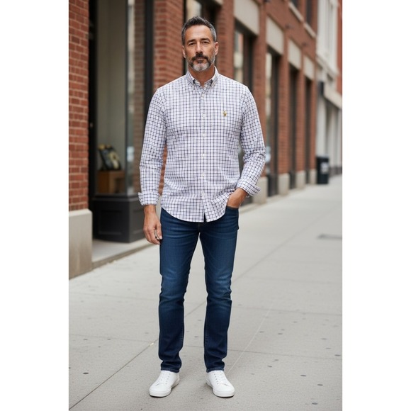 Ralph Lauren Other - Ralph Lauren Mens XXL Classic Fit Plaid Button Down Shirt Pink White Pony Preppy
